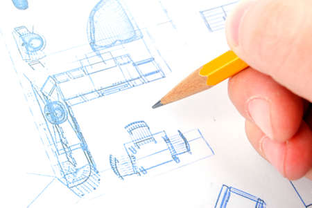 Pencil and blueprintのeditorial素材