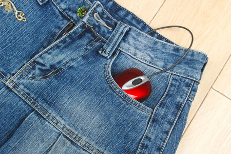 Computer mouse and jeans