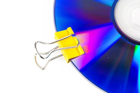 Paperclip and DVDの写真素材