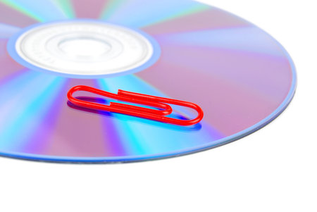 Red paperclip and DVD