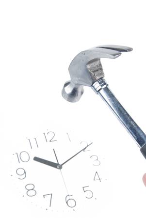 Hammer and clockの写真素材