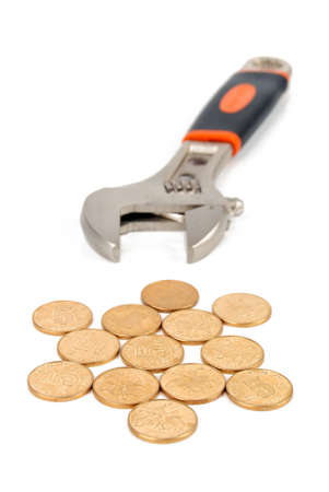 Wrench and coinの写真素材