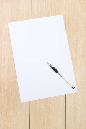 A4 paper and penの写真素材