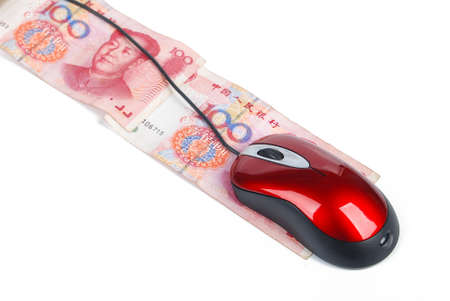 Computer mouse and currencyの写真素材