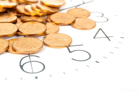 Clock and coins