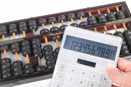 Calculator and abacusの写真素材