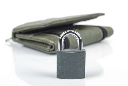 Padlock and walletの写真素材