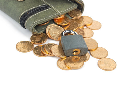 Padlock and walletの写真素材