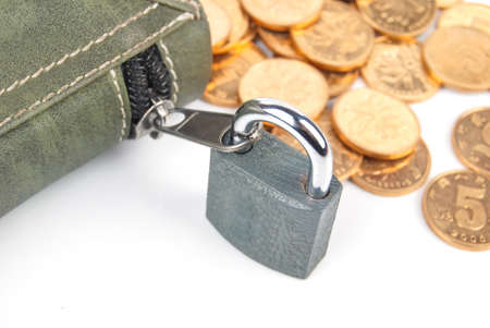 Padlock and walletの写真素材