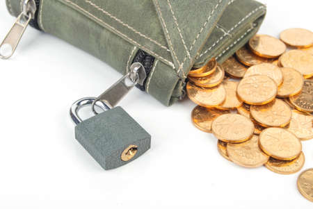 Padlock and walletの写真素材