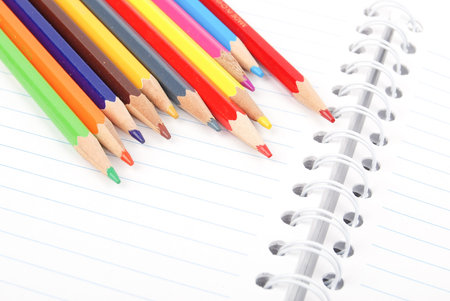 Color pencil and notebook