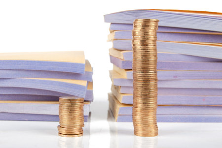 Coins and documentsの写真素材