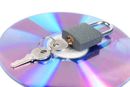 DVD and padlockの写真素材