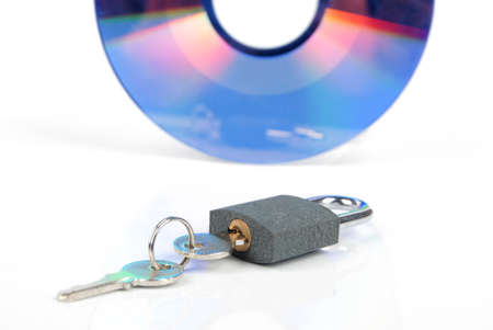 DVD and padlockの写真素材