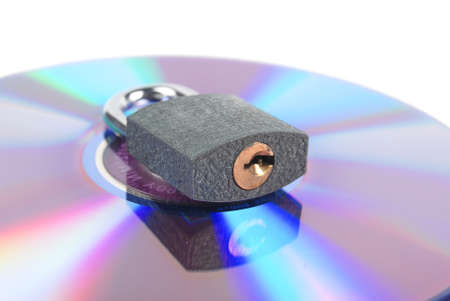 DVD and padlockの写真素材