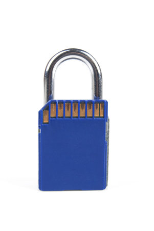 SD card and padlock