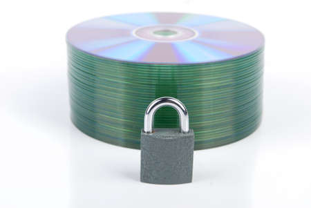 DVD and padlockの写真素材