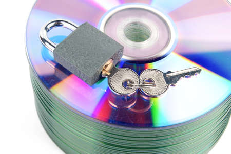DVD and padlockの写真素材