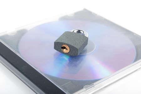 CD and padlockの写真素材
