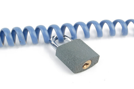 Telephone and padlock
