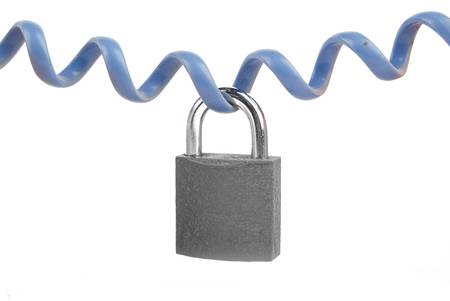 Telephone and padlockの写真素材