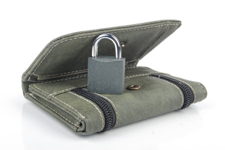 Wallet and padlock