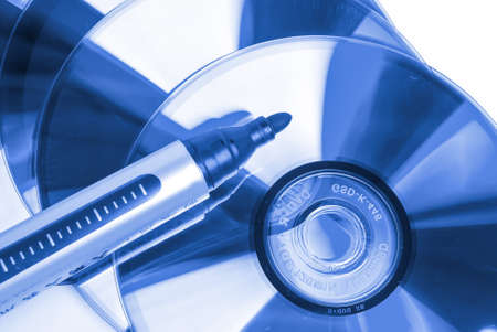 DVD and mark penの写真素材