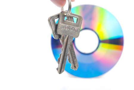 Keys with DVDの写真素材