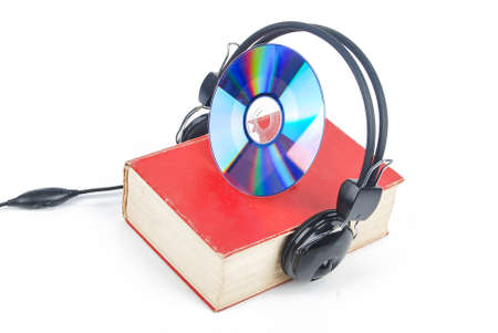 DVD,dictionary and headphoneの写真素材