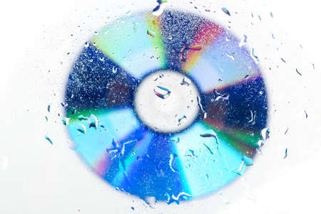 Drops of water on DVDの写真素材