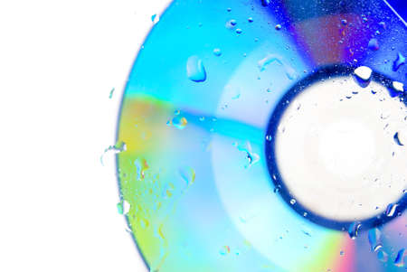 Drops of water on DVDの写真素材