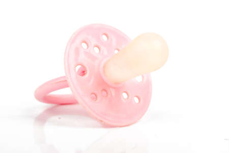 Pink baby silicone pacifierの写真素材