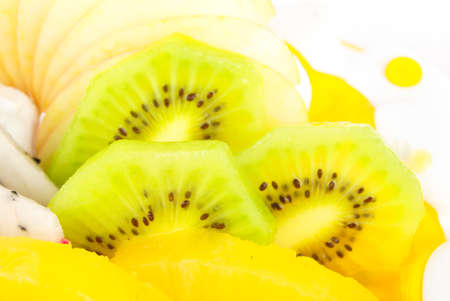 Birthday cake on white backgroundの写真素材