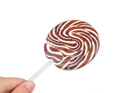 Colorful lollipop on white backgroundの写真素材