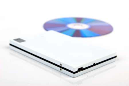 Mobile harddisk with DVDの写真素材