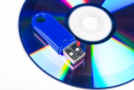 USB flash disk on DVDの写真素材