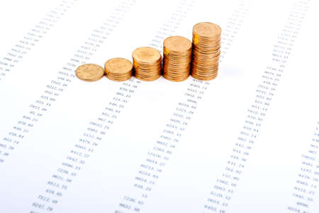 Financial data and coinの写真素材