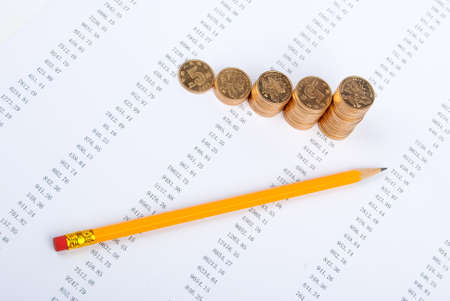 Financial data and coinの写真素材