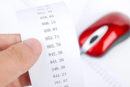 Computer mouse with financial data