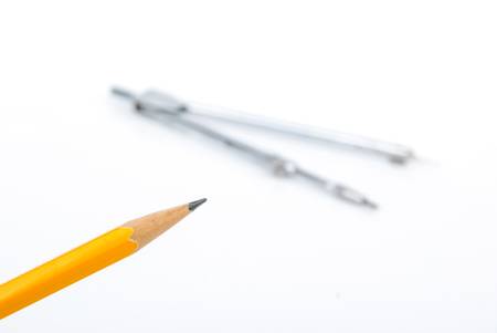 Bow compass and pencilの写真素材