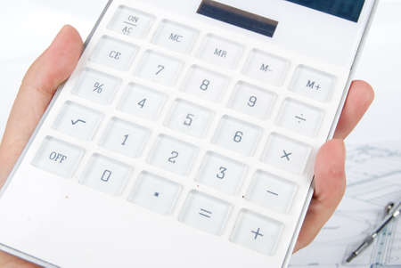 Calculator and blueprintの写真素材
