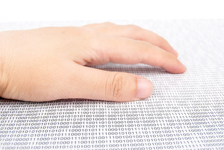 Hand on binary code
