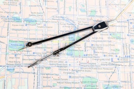 Navigation tool with mapの写真素材