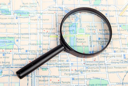 Magnifying glass with color mapの写真素材