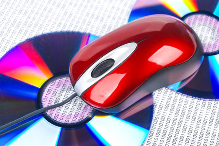 Red mouse with DVD