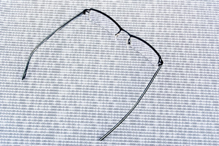 Eyeglasses on binary code