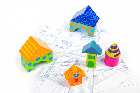 Planning new family houseの写真素材