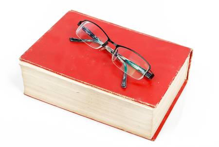 Eyeglasses with bookの写真素材