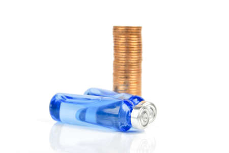 Coin and vialの写真素材