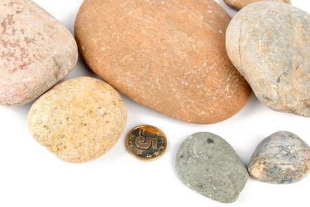 Coin with stoneの写真素材